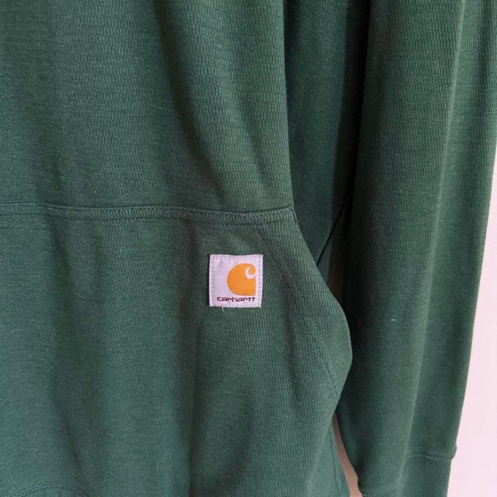 Carhartt Green Cotton Blend Quarter Zip Sweatshirt - Picture 3 of 5